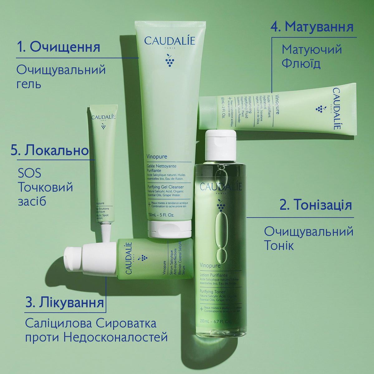 Vinopure Зволожуючий матуючий флюїд